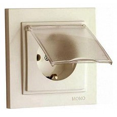 Розетка с заземлением с крышкой mono electric despina 102-170021-118